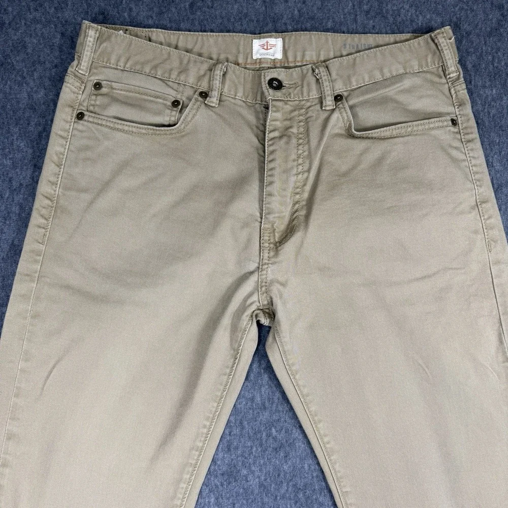 Dockers Straight Fit Pants Mens 32x30 Tan Cotton Twill 5-Pocket Chinos